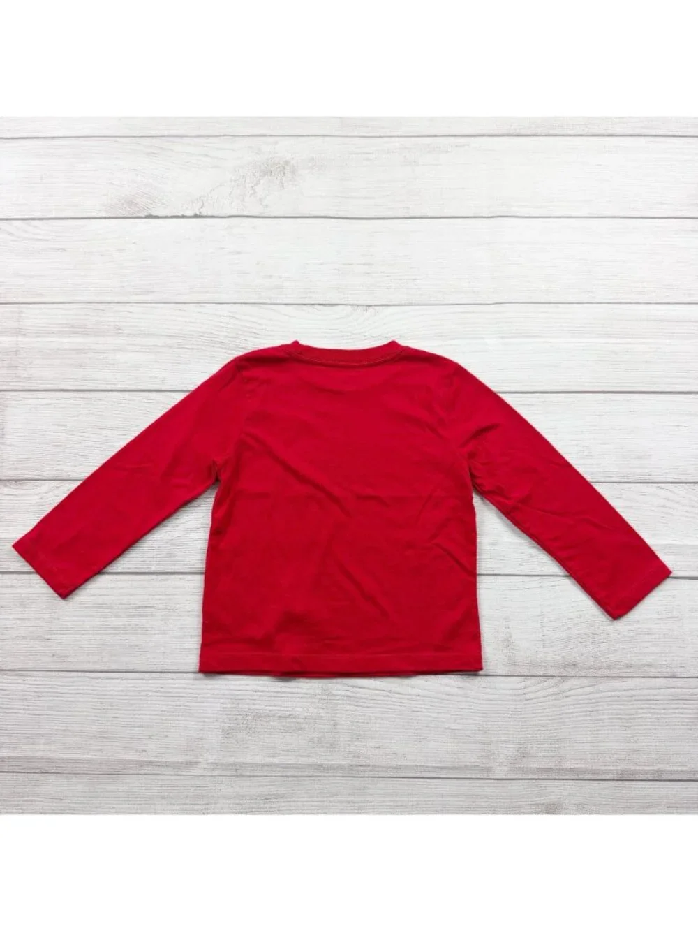 Holiday Time Christmas Crew Red Long Sleeve Shirt Kids 4T - Picture 3 of 3